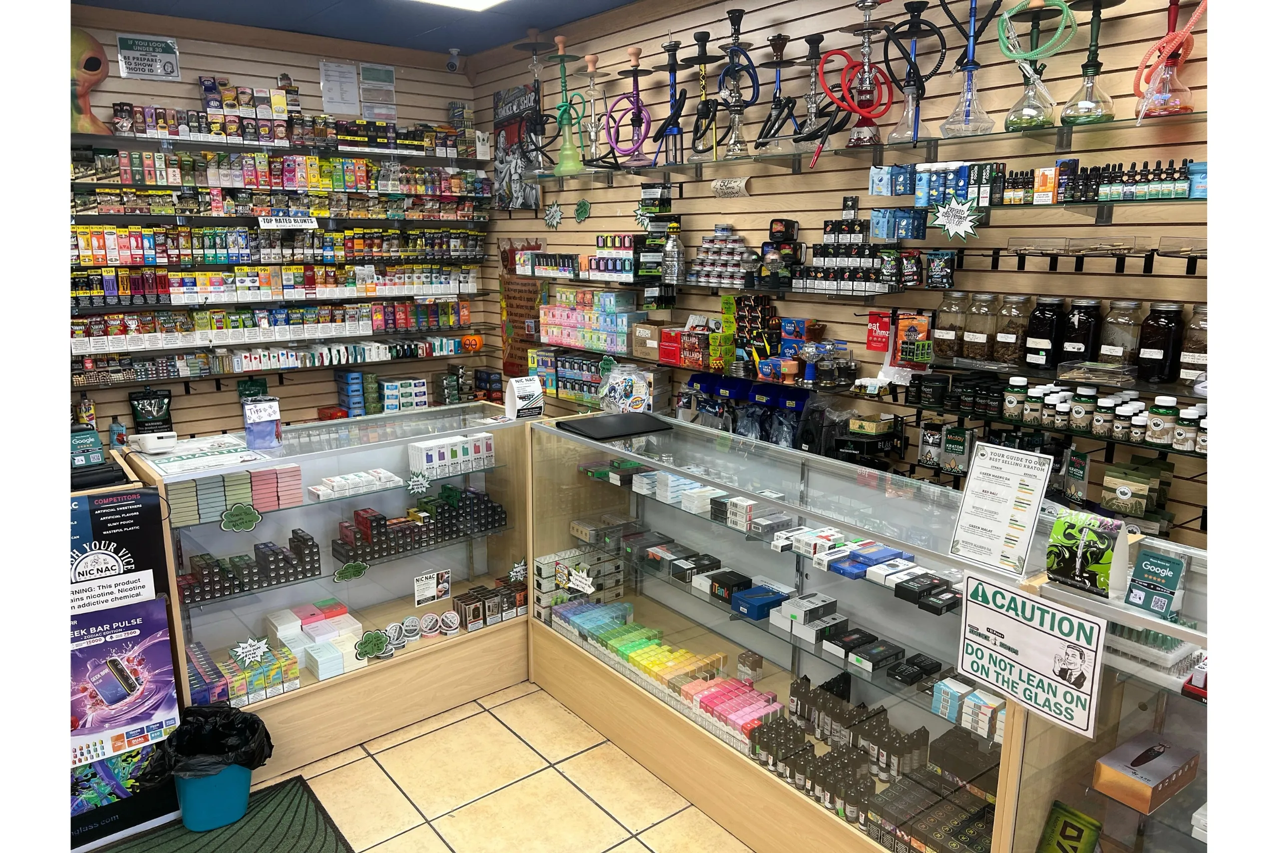 Cigarillos, disposable vapes, vape juice, shisha, and Kratom at Canutillo Smoke Shop near me.