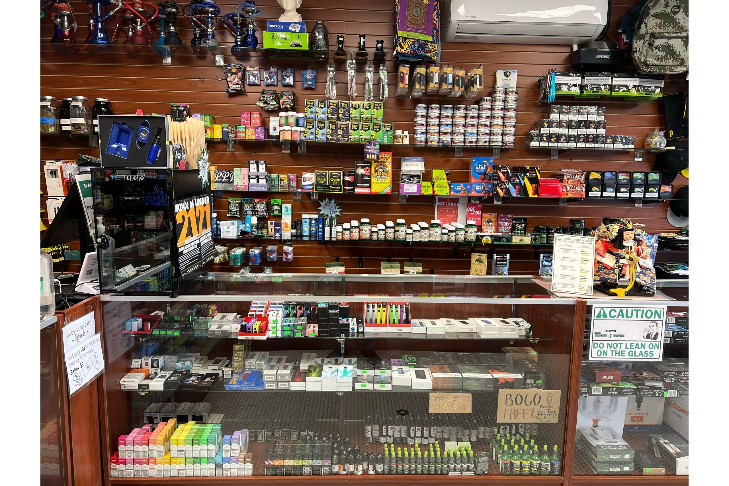 Shisha, Kratom, OPMS products, detox gummies, and batteries available at Fort Smoke Shop in El Paso near me.