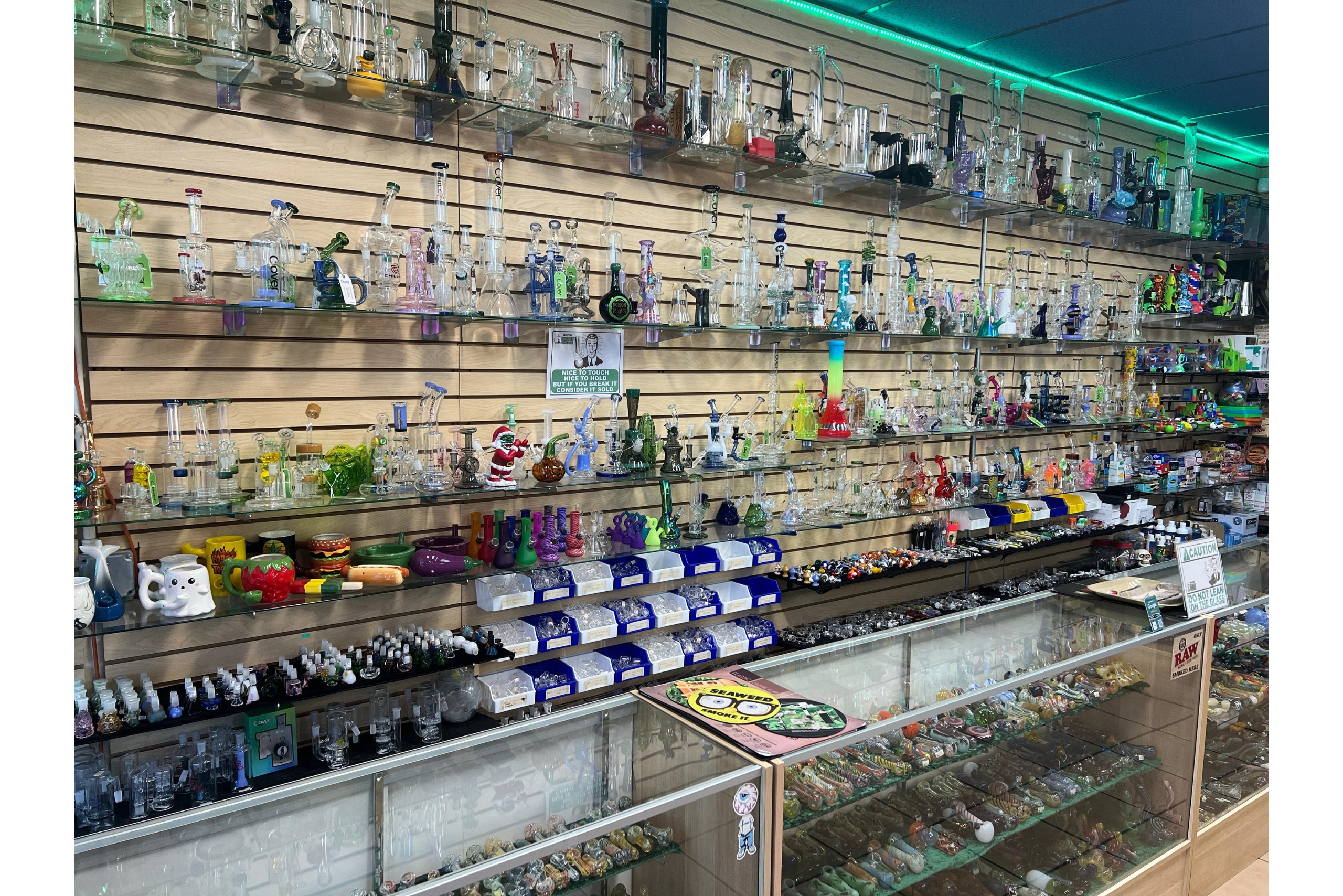 Water pipes, bongs, bubblers, and glass smoking accessories at Mesa Smoke Shop near me.