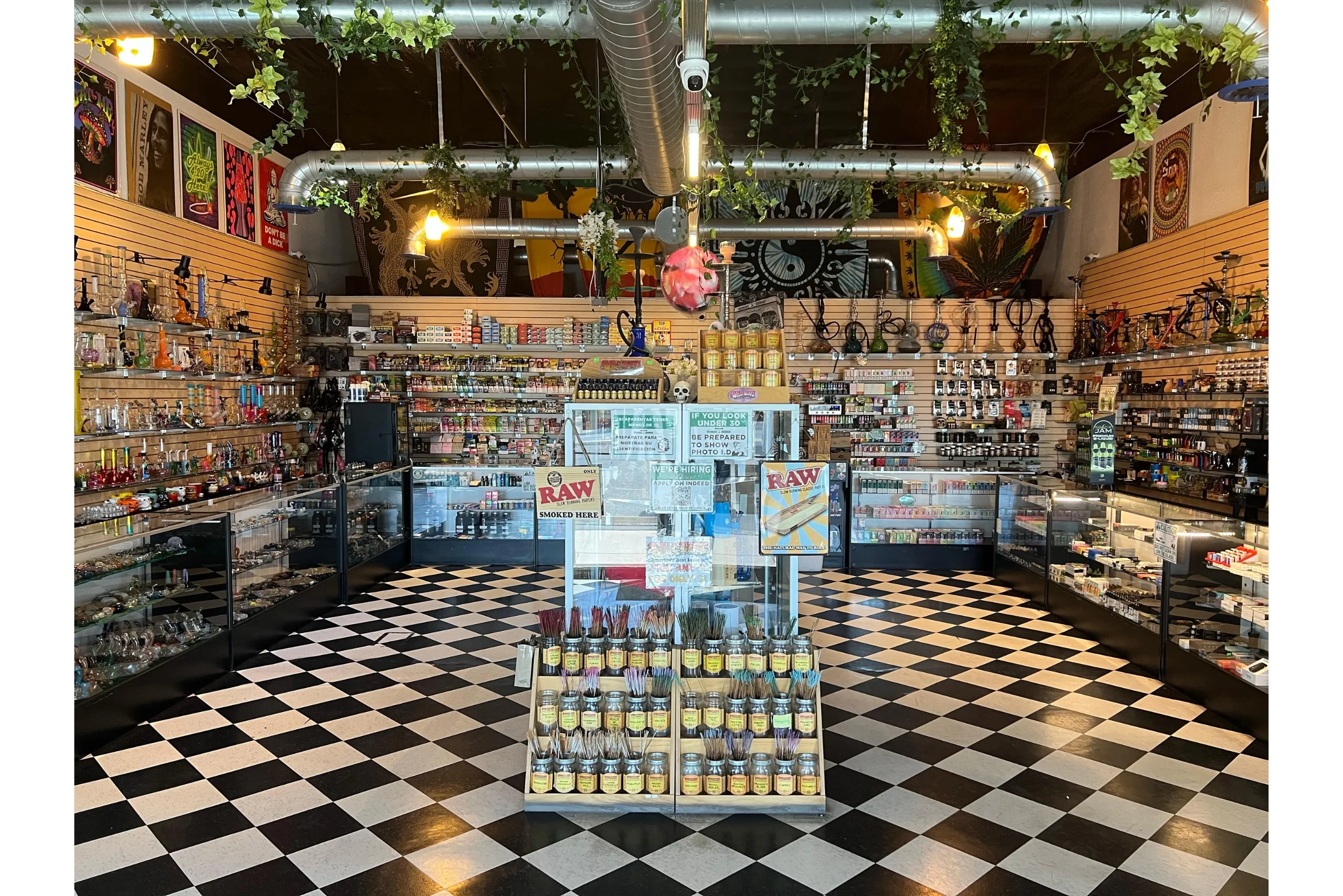 Wide view of Westwind Smoke Shop showcasing its store layout and product displays.