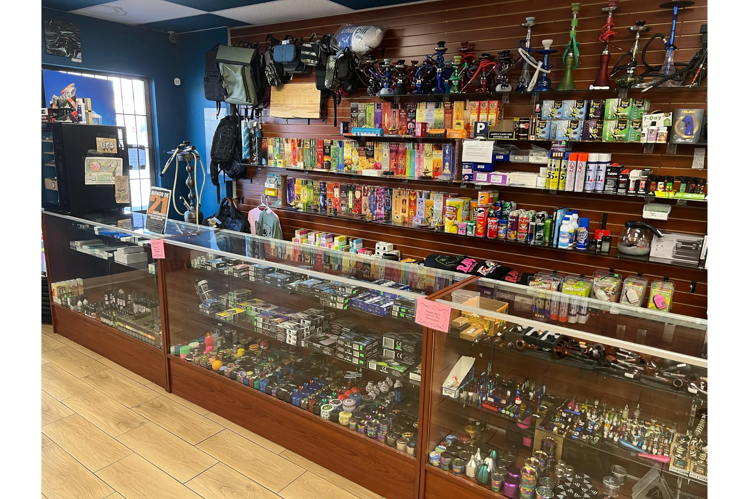 Grinders, scales, incense, stash cans, hookahs, and vape juice available at Yandell Smoke Shop in El Paso.